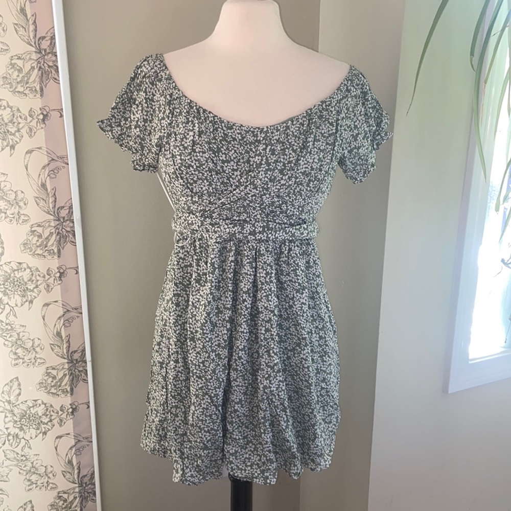 NWT Green Floral Mini Dress